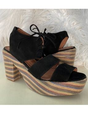 Jeffrey Campbell Frank Platform Chunky Heel Sandals